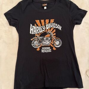 Harley-Davidson Women’s Tee with Orange Motorcycle Graphic